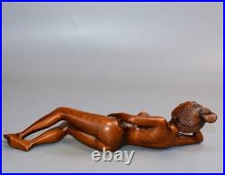 Wood Carving Home Arts Crafts Wooden Carved Figurine Sculpture Ornament