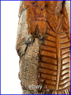 Wood Carving Man Tree Spirit Elder Signed Rex Branson The Watcher Folk Art 2003