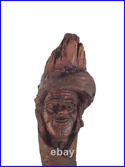 Wood Carving Man's Face, Numbered 25, By Charles Campbell Signed