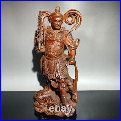 Wood Carving Modern Home Decor Wooden Sculpture Boxwood Buddha Warrior