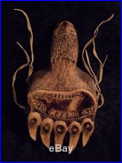 Wood Carving Native American Fine Art Cherokee Healer Shaman Medicine Rattle