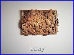 Wood Carving Sculpture Art Nature Wood Carving Home Decor Wall Art Birds Carving