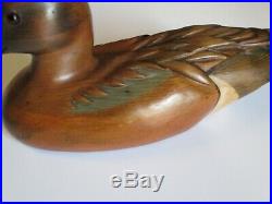 Wood Carving Sculpture Duck Decoy Signed Tom Taber John Fairfield Vintage