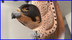 Wood Carving Sculpture, Falcon, Falconry, Falconry Art, Birds of Prey, CesArt.org