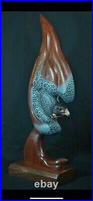 Wood Carving Sculpture, Falcon, Falconry, Falconry Art, Birds of Prey, CesArt.org