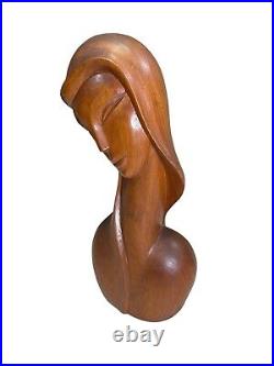 Wood Carving Sculpture Woman Jose P. Alcantara Philippines Vintage Rare Large