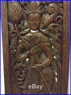 Wood Carving Thai Angel. Wall Art