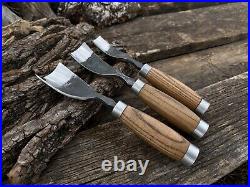 Wood Carving Tools Set 3 PCS. Forged Bent Gouges. Spoon Carving Tools. Woodwork