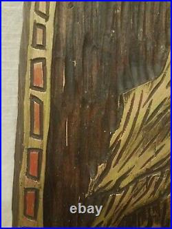 Wood Carving Wall Art Signed by Artist, Nice