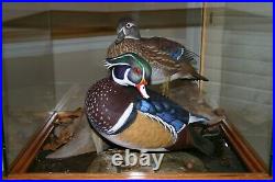 Wood Duck Pair Decoy Waterfowl/Display Wood Carving