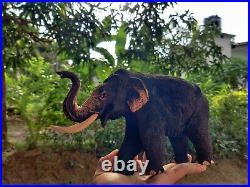 Wood Elephant Beautiful Carving Hand Carved Amber Figurine Home Decor Unique Gif