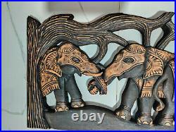 Wood Elephant Wall Hanging Beautiful Wall Art Home Decor Hand Made Carving Gift