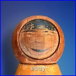 Wood Figurine Eskimo Rare Arne Tjomsland Eskimo Wood Figurine With Spear, Norway