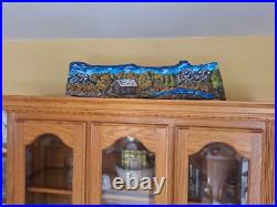 Wood Landscape Relief Carving Peaceful Tranquility Artwork