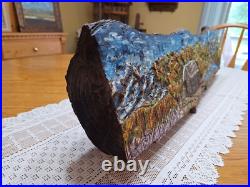 Wood Landscape Relief Carving Peaceful Tranquility Artwork
