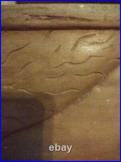 Wood Relief Carving African Hunter 20.5x27