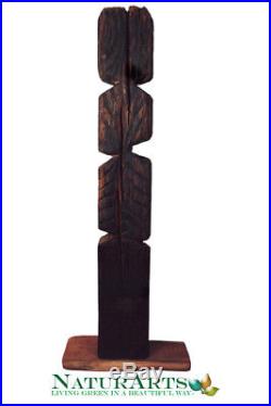 Wood Sculpture, Hand Carved Statue, Totem Style, Contemporary Art, Collectible