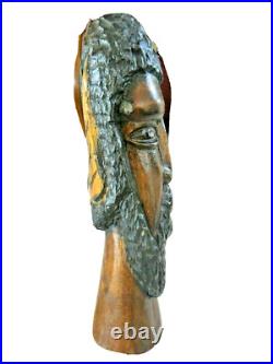 Wood Spirit Black Forest Hand Carved, Hand Painted, Mt. Man, Sculpture Wizard Wooden Wood Spirit Black Forest Hand Carved, Hand Painted, Mt. Man, Sculpture Wizard Wooden