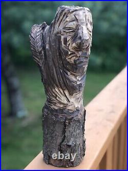 Wood Spirit Carving Native American handmade Tree Spirit cigar store indian