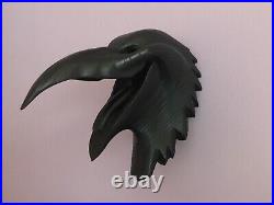 Wood Wooden Carving Handmade Laughing Crow Raven Bird Mask Sculpture J. Tennant