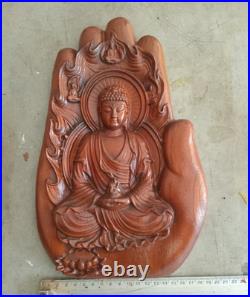 Wood carved buddha wall hanging home decor art sculpture gift plaque