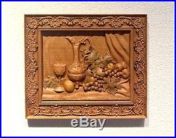 Wood carving Still Life-2 wall plaque/picture