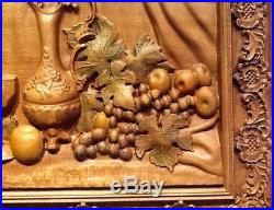 Wood carving Still Life-2 wall plaque/picture