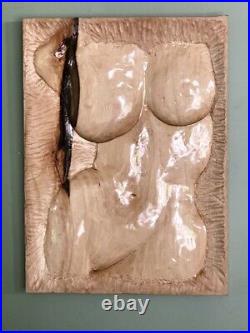 Wood carving female nude classic style