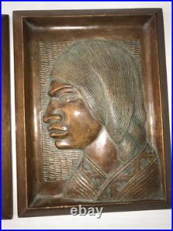 Wood wall hangings Vintage peru signed art