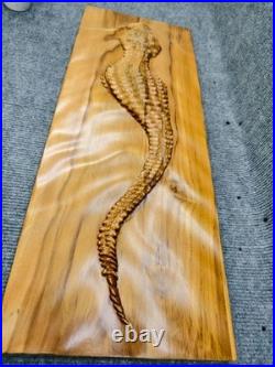 Wooden Alligator with Big Swamp Energy Rustic 3D Wood Carving Wooden Wall Art