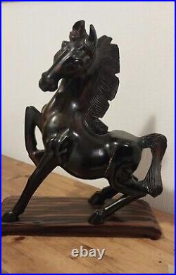 Wooden Carved Mahogany Horse Stallion Statue