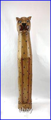 Wooden Cheetah Statue