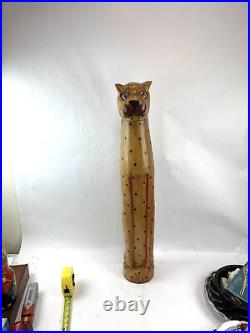 Wooden Cheetah Statue