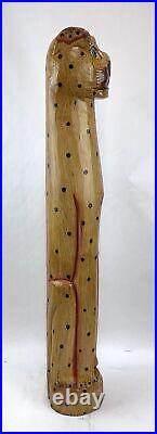 Wooden Cheetah Statue