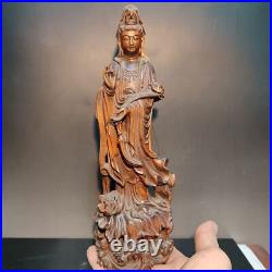 Wooden Chinese Kwan-Yin Statues Figurines Quan Yin Statues Buddha Carving