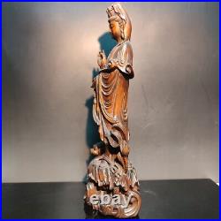 Wooden Chinese Kwan-Yin Statues Figurines Quan Yin Statues Buddha Carving