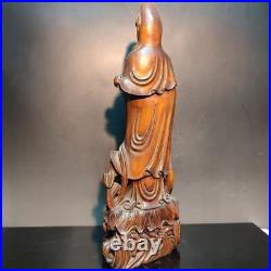 Wooden Chinese Kwan-Yin Statues Figurines Quan Yin Statues Buddha Carving