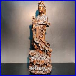 Wooden Chinese Kwan-Yin Statues Figurines Quan Yin Statues Buddha Carving