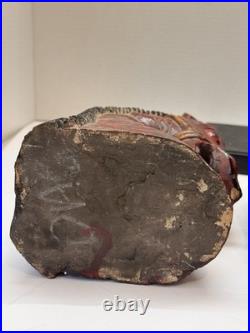 Wooden Hand Carved Horse Head Figure With Stand Power Nobility and Grace 11