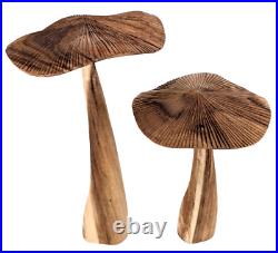 Wooden Mushroom Sculptures, Hand Carved Mushrooms, Mushroom Figurines, Fungi