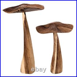 Wooden Mushroom Sculptures, Hand Carved Mushrooms, Mushroom Figurines, Fungi