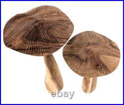 Wooden Mushroom Sculptures, Hand Carved Mushrooms, Mushroom Figurines, Fungi