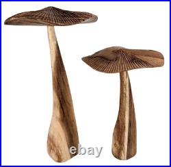 Wooden Mushroom Sculptures, Hand Carved Mushrooms, Mushroom Figurines, Fungi