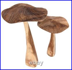 Wooden Mushroom Sculptures, Hand Carved Mushrooms, Mushroom Figurines, Fungi