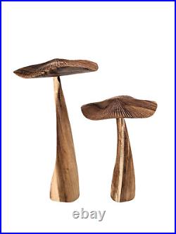 Wooden Mushroom Sculptures, Hand Carved Mushrooms, Mushroom Figurines, Fungi