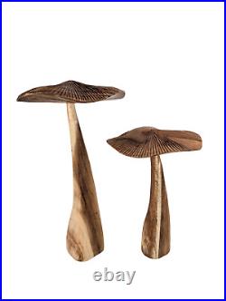 Wooden Mushroom Sculptures, Hand Carved Mushrooms, Mushroom Figurines, Fungi