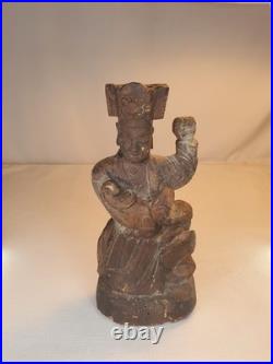 Wooden carved temple figure 9-1/4 tall Certified 100+ Years Old Wooden carved temple figure 9-1/4 tall Certified 100+ Years Old