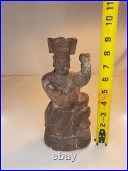 Wooden carved temple figure 9-1/4 tall Certified 100+ Years Old Wooden carved temple figure 9-1/4 tall Certified 100+ Years Old
