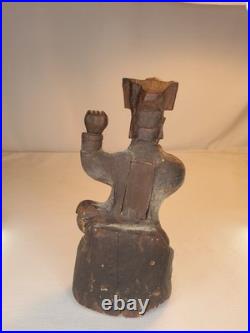 Wooden carved temple figure 9-1/4 tall Certified 100+ Years Old Wooden carved temple figure 9-1/4 tall Certified 100+ Years Old