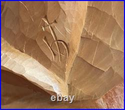 X Large Vintage 1952 Oberammergau Germany Beethoven Bust Wood Carving Heinzeller